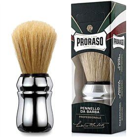 PRORASO Blaireau de rasage chromé