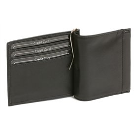 LEAS Portefeuille avec clip pour billets Pinces à billets Money Clip avec compartiment pour la monnaie aligner, cuir véritable,  LEAS Portefeuille avec clip pour billets Pinces à billets Money Clip avec compartiment pour la monnaie aligner