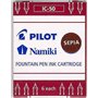 Boite 6 cartouches encre PILOT NAMIKI pour stylo CAPLESS plume IC-50 couleur SEPIA