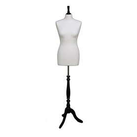 The Shopfitting Shop Mannequin/Buste de Couture Femme en Jersey Beige avec trépied en Bois - Taille 38 The Shopfitting Shop Mannequin/Buste de Couture Femme en Jersey Beige avec trépied en Bois - Taille 38