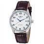 Gute Classic Winner Montre mécanique pour homme avec cadran blanc et aiguilles bleues - Bracelet en polyuréthane - Remontage aut