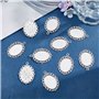PH PandaHall Lot de 10 Supports Pendentifs Ovales en Alliage Plateau de Collier pour Cabochon/Medaillon/Camee, 25x18mm, Argent A
