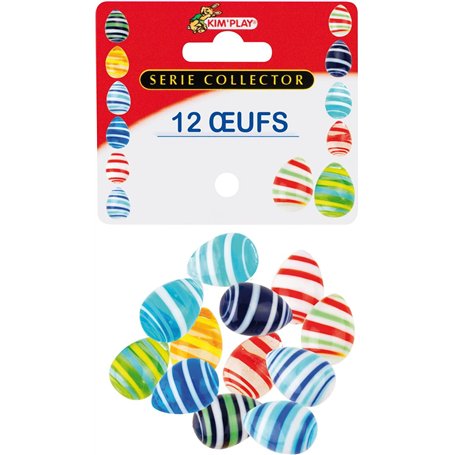MaRécréation-MesBilles-12 12 Billes Oeufs