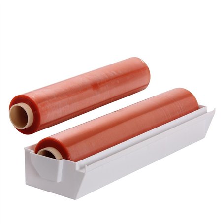 QUALITE PRO - Kit dévidoir avec deux rouleaux de film alimentaire étirable 450mm x 500m