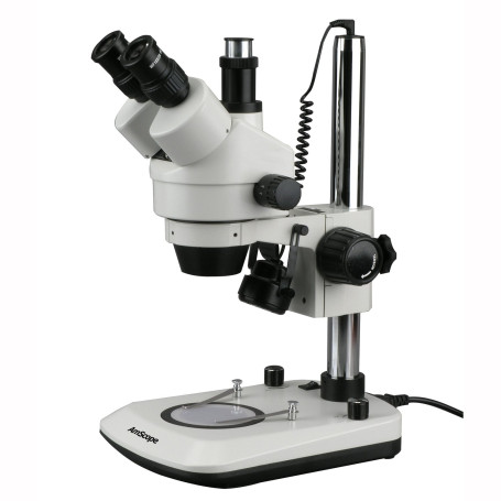 Microscope trinoculaire Zoom Stéréo x7-x45 Double LED 6 W