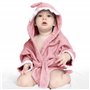 Serviette à Capuche Bébé Lexikind : Peignoir De Bain En Tissu Éponge Pour Garçon Et Fille (Requin Rose)