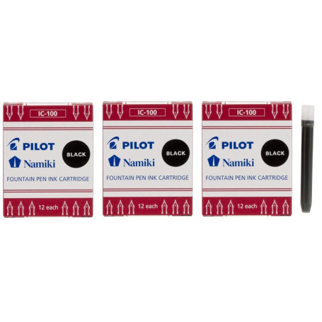 Lot de 3 boites de 12 cartouches PILOT NAMIKI CAPLESS IC-100 NOIR