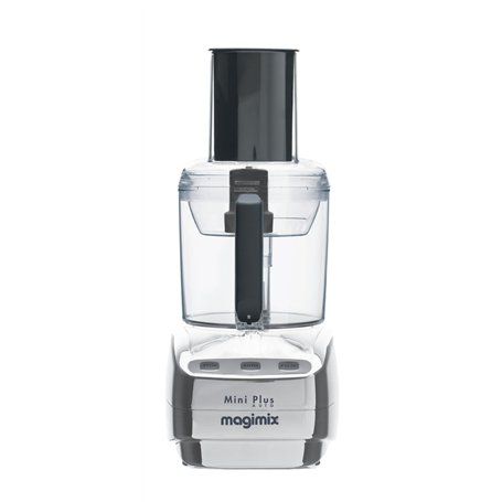 Magimix Mini Plus Zilver/Zwart Robot Culinaire 9.7 livres 400W Sécurité Verrou Acier Inoxydable Hachage Lavage à la main