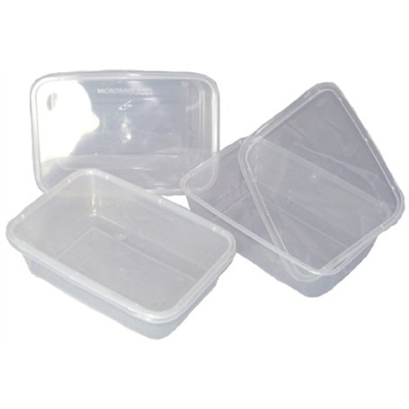 50 plastique transparent pour micro-ondes 650 ml/congélateur alimentaires Dimensions : 170 x 120 x 45 mm 650cc transport réutili