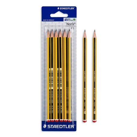 STAEDTLER HB2 Noris Pencil Lot de 6 crayons à rayures jaunes et noires