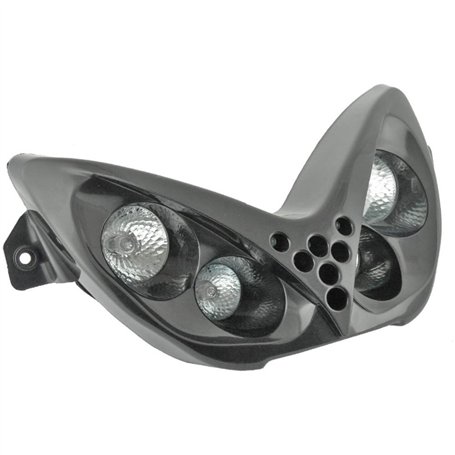 Phare double optique noir à 4 lampes halogènes TNT scooter MBK 50 Nitro tuning