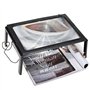 Honfitat Led A4 Page Grandes Mains Libres Loupe 3 X Loupe Lecture & Cordon