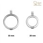 Quiges Plaqué Argent Acier Inoxydable Interchangeable Coin Medaillon Pendentif 25mm Petit