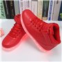 PADGENE Chaussures de Sport Montantes à LED Clignotantes Femme/Homme Rechargeables par USB (Rouge, 37 EU)