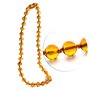 Collier unisex Ambre 33cm.+Bracelet 14cm.- 100% Plus Haute Qualité Certifié l'Ambre la Baltique Authentique Collier Perles de Pl