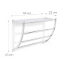 Relaxdays 10020133 Étagère porte-serviette murale salle de bain toilette serviette acier chromé HxlxP 43 x 56 x 23 cm rangement 