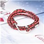 Infinite U Bracelet tressé Multi-Rangs Multicolore Le Fermoir de l'hameçon Hope en Alliage et Cuir coloré pour Femme Homme