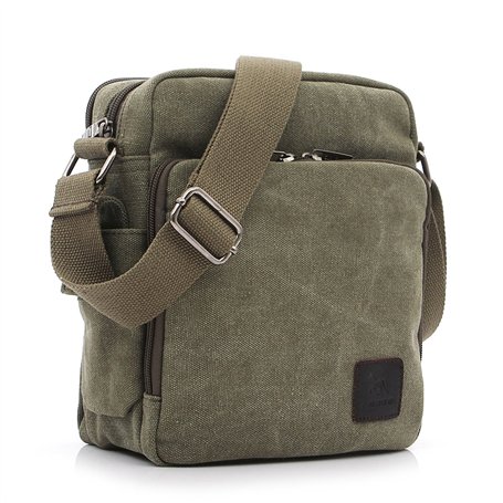 Outreo Sac bandoulière Homme Sac Besace Vintage Petit Porté épaule Sac en Toile Sacoche de Voyage pour école Université Cours Tr