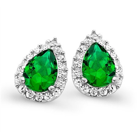 Orphelia Femme 925 Argent|#Silver Balle Vert Zircon