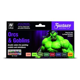 AV Vallejo Game Color – Lot de 8 couleurs de jeu – Orcs et gobelins