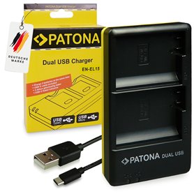 PATONA Chargeur Double Compatible avec Nikon EN-EL15 EN-EL15B EN-EL15C Batterie PATONA Chargeur Double Compatible avec Nikon EN-EL15 EN-EL15B EN-EL15C Batterie