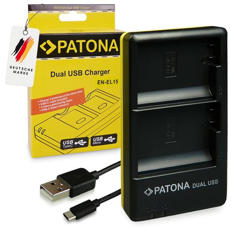 PATONA Chargeur Double Compatible avec Nikon EN-EL15 EN-EL15B EN-EL15C Batterie