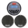 Radio Stéréo Marine Audio Stéréo MP3 Système Audio pour Bateau ATV Moto FM Radio AM + 3 Pouces Haut-parleurs Compatible avec Blu