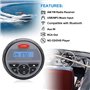 Radio Stéréo Marine Audio Stéréo MP3 Système Audio pour Bateau ATV Moto FM Radio AM + 3 Pouces Haut-parleurs Compatible avec Blu