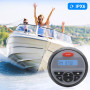 Radio Stéréo Marine Audio Stéréo MP3 Système Audio pour Bateau ATV Moto FM Radio AM + 3 Pouces Haut-parleurs Compatible avec Blu