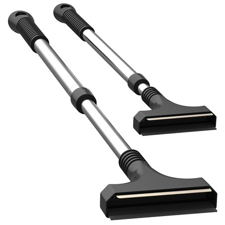 AUPROTEC Grattoir à Glace télescopique avec Racloir en Laiton réglable en continu Gratte-Givre Pare Brise + Raclette de Caoutcho