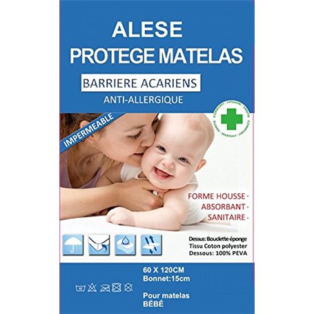 Alése LIT BÉBÉ (60X120) IMPERMÉABLE 100% Coton