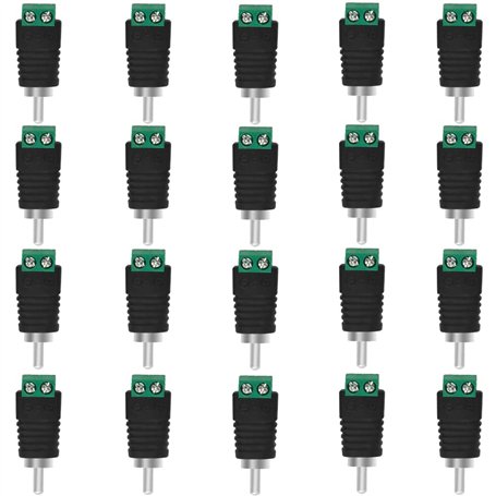 WMYCONGCONG Lot de 20 Connecteur de câble d'enceinte RCA