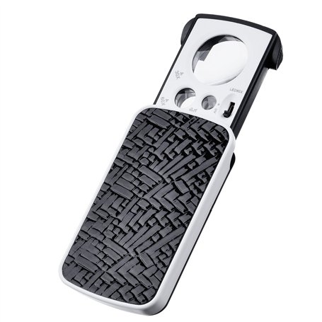 Loupe Bijoutiers Loupe de Poche Petite Loupe Portable Loupe de Bijoux 30 X 60 X 90 X Grossissement avec LED et UV Lampes (Noir)