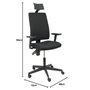 Piqueras Y Crespo (PIQU7) Chaise de Bureau avec Appui-tête Lezuza P&C Noir