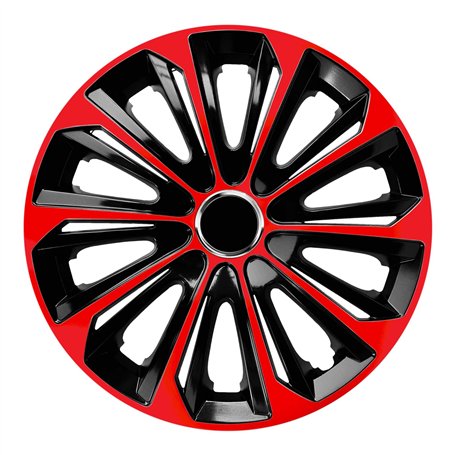 Lot de 4 enjoliveurs Extra forts Noir/Rouge 16"