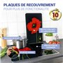 WENKO Plaque de Recouvrement Universelle Mod. Coquelicot, réglable en hauteur pour tout type de cuisinière, planche à découper e