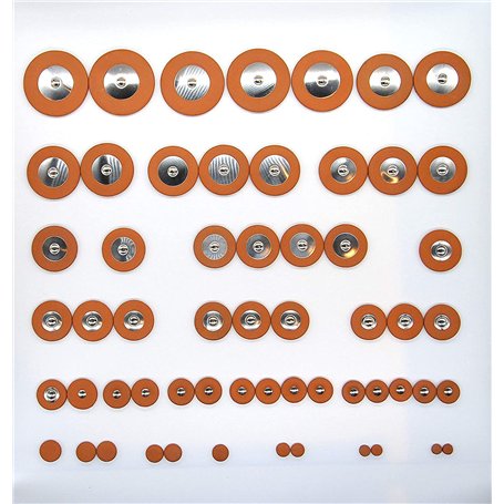 58 Tampons Soundman® pour Saxophone Ténor - Lot Universel - Peau de Mouton - 58 pièces Saxophone Résonateurs en Métal