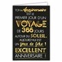 Afie Carte Double Anniversaire - Texte Voyage avec Dorure - Format 12 x 17