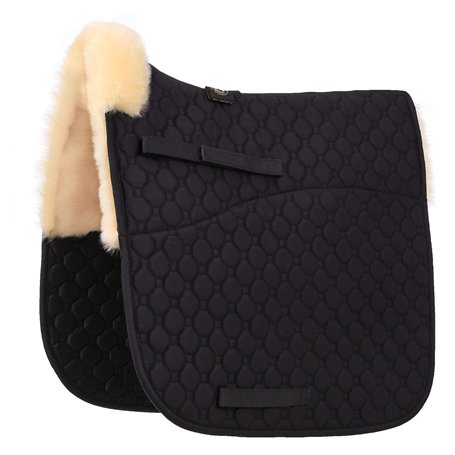 Merauno Véritable tapis de selle en laine d'agneau - Tapis de selle - Tapis de dressage et d'événement de printemps avec laine d