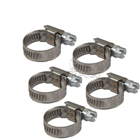Agora-Tec Lot de 5 colliers de serrage en acier inoxydable W4 pour tuyau 1/2"