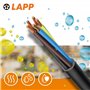 10 mètres Lapp 16001233 Câble en caoutchouc H07RN-F 4x1,5 mm² avec conducteur de protection I Câble résistant aux UV pour l'exté
