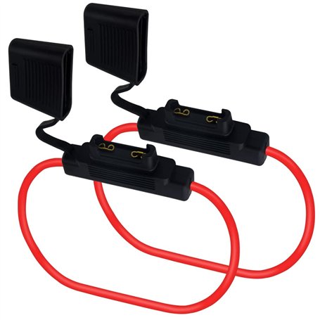 WMYCONGCONG Lot de 2 porte-fusibles robustes en ligne de calibre 10 60 A