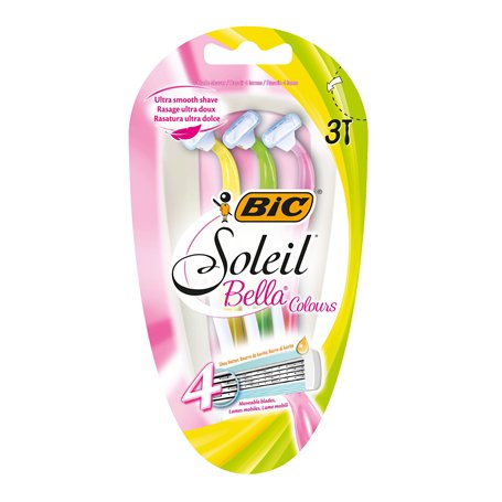 BIC Soleil Bella Colours Rasoirs pour femme – Lot de 3