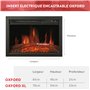 Chemin’Arte Insert Électrique à Encastrer Effet Flammes LEDs Oxford - 2000W - Conçu en France - 61 x 20 x 45 cm - Garanti 2 Ans