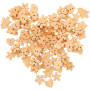 100pièces Lot De Boutons Bois Naturel Pour Noël Embellissements Artisanaux Pour Scrapbooking Et Décoration Créative