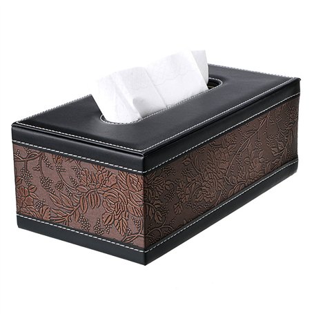 SUMNACON Distributeur/Boîte à Mouchoir Rectangulaire en PU Cuir boîte de papier organisateur pour la Famille