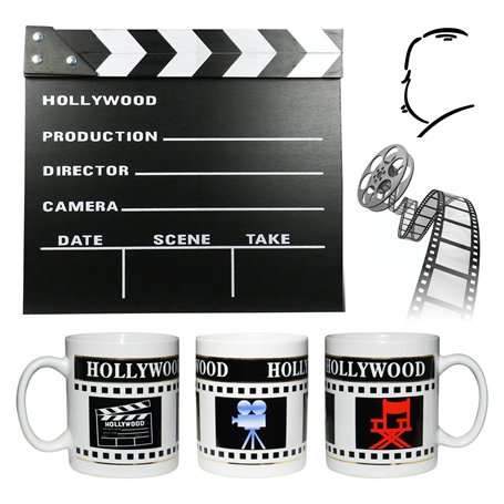 Pack Clap Directeur de cinéma avec surface de tableau pour écrire