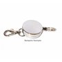 Porte-badge à câble enrouleur métallique Waizmann.IDeaS® - avec mousqueton, anneau de 40 mm de diamètre, cordon rétractable très