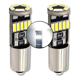 MCK Auto - Remplacement pour Ensemble d'ampoules blanches CanBus à LED H6W BAX9S 15SMD LED Ampoules