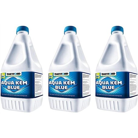 Thetford LOT 3 X Aqua KEM Blue 2L Produits WC Chimique Entretien Toilettes